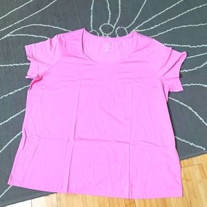 Lands End 2X t shirt in wild blossom pink